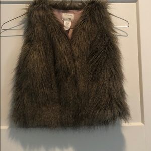 Faux Fur Crew Cuts Vest